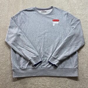 Fila Sweatshirt Mens 2XL Gray Crewneck Pullover Logo Casual Athletic 80s Style